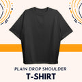 Plain Drop Black Shoulder Tee Shirt