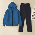 Royal Blue Zipper And Navy Blue Trouser set