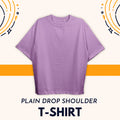 Plain Purple Drop Shoulder Tee Shirt