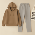 Camel Hoodie & Grey Flapper Trouser