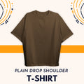 Plain Brown Drop Shoulder Tee Shirt