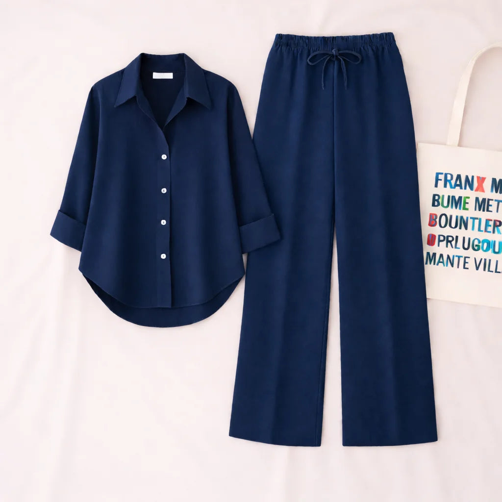 Navy Shirt & Navy Pant Set