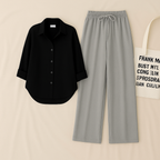 Black Shirt & Gray Pant Set