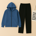 Blue Zipper And Black Trouser set