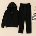 Black Zipper And Black Trouser set