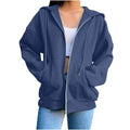 Navy Blue Zipper Hoodie