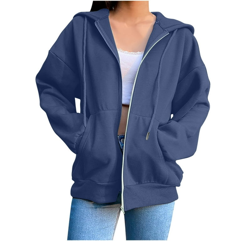 Navy Blue Zipper Hoodie