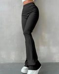 Fashion Solid Women Bell-Bottom Pants