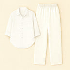 White Shirt & White Pant Set