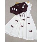 Grace Bow Maxi Set Elegant Two Piece Georgette Dress for Women
