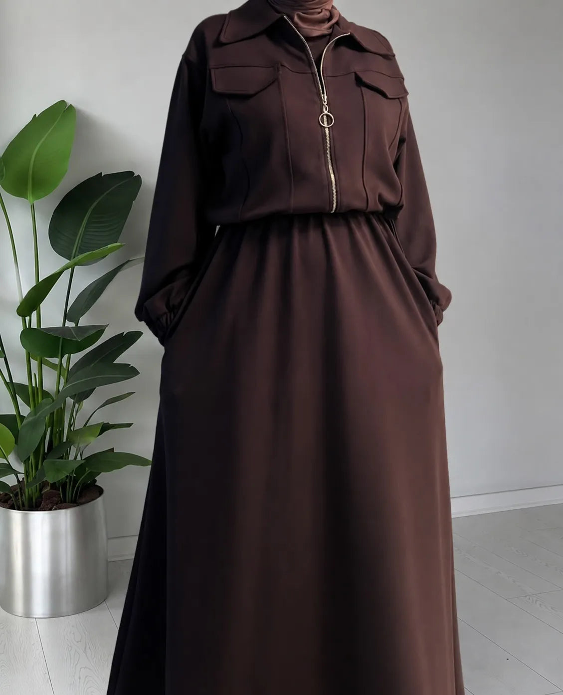 2PC Long Frock With Upper Fleece Jacket