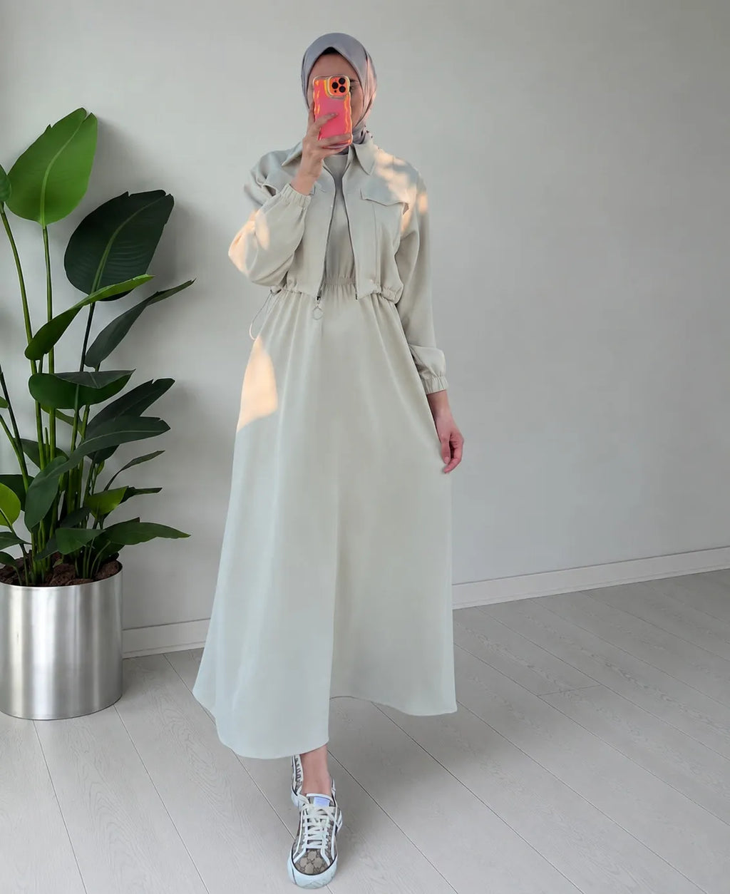 2PC Long Frock With Upper Fleece Jacket