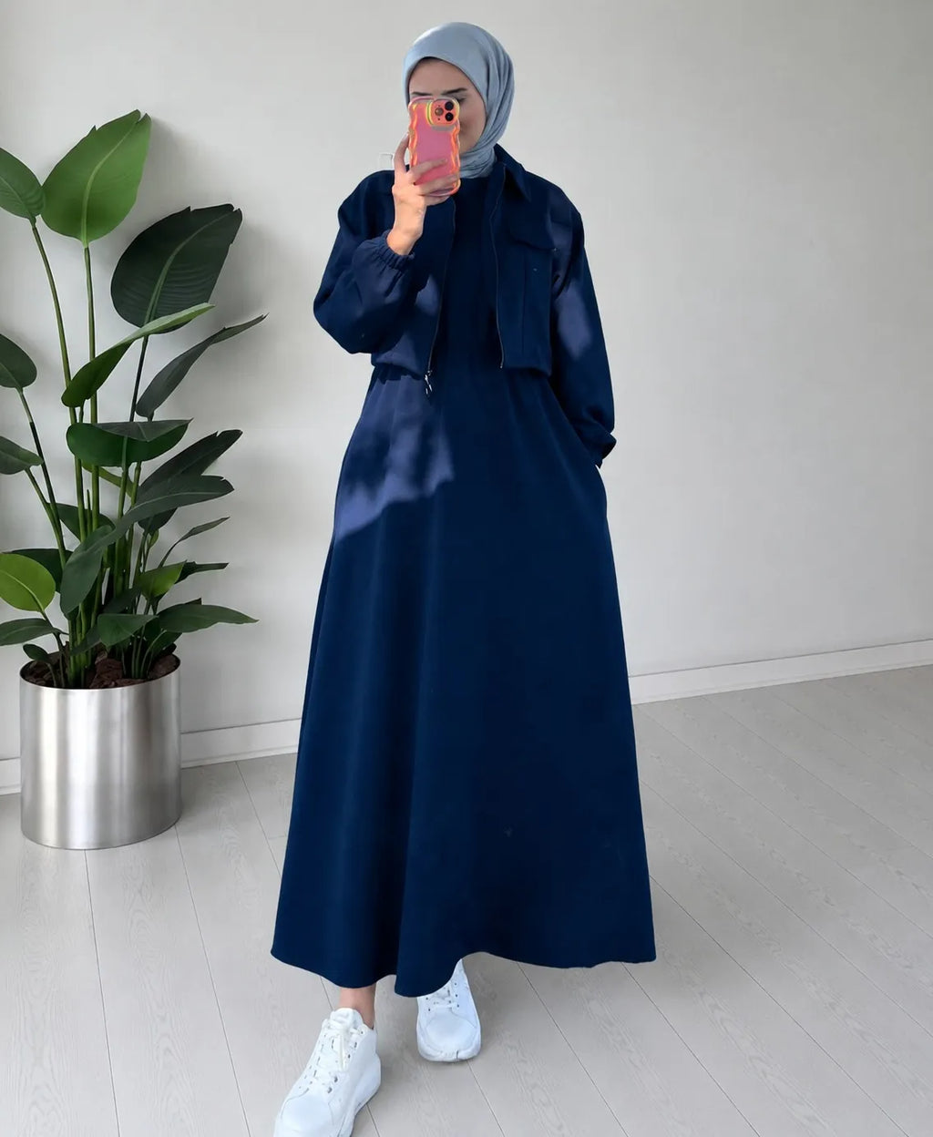 2PC Long Frock With Upper Fleece Jacket