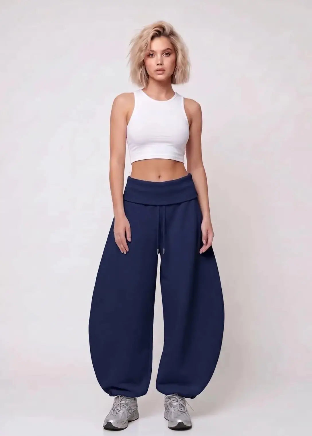 Curled Waist Oversize trouser
