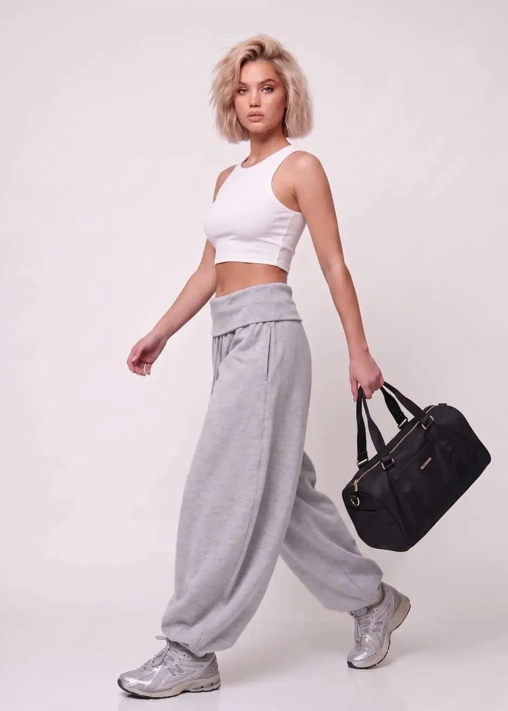 Curled Waist Oversize trouser