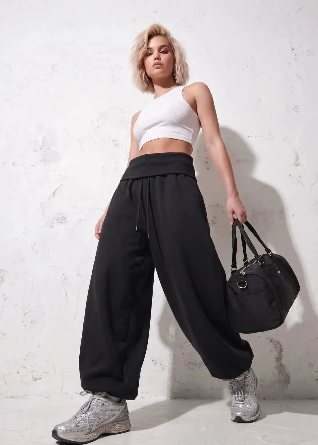 Curled Waist Oversize trouser