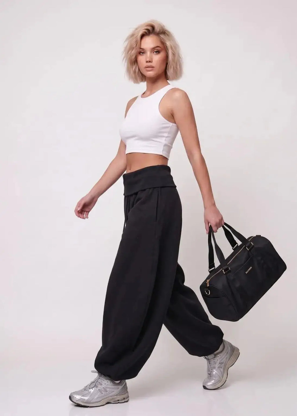 Curled Waist Oversize trouser