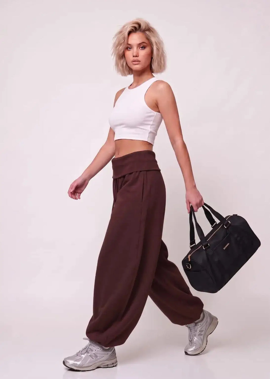 Curled Waist Oversize trouser