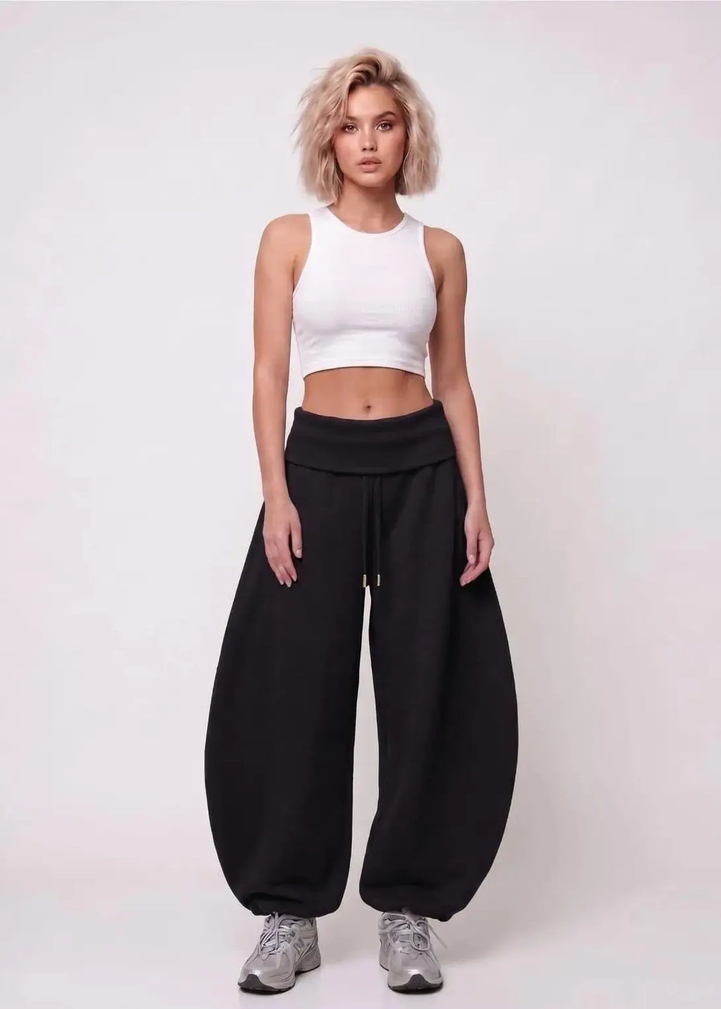 Curled Waist Oversize trouser