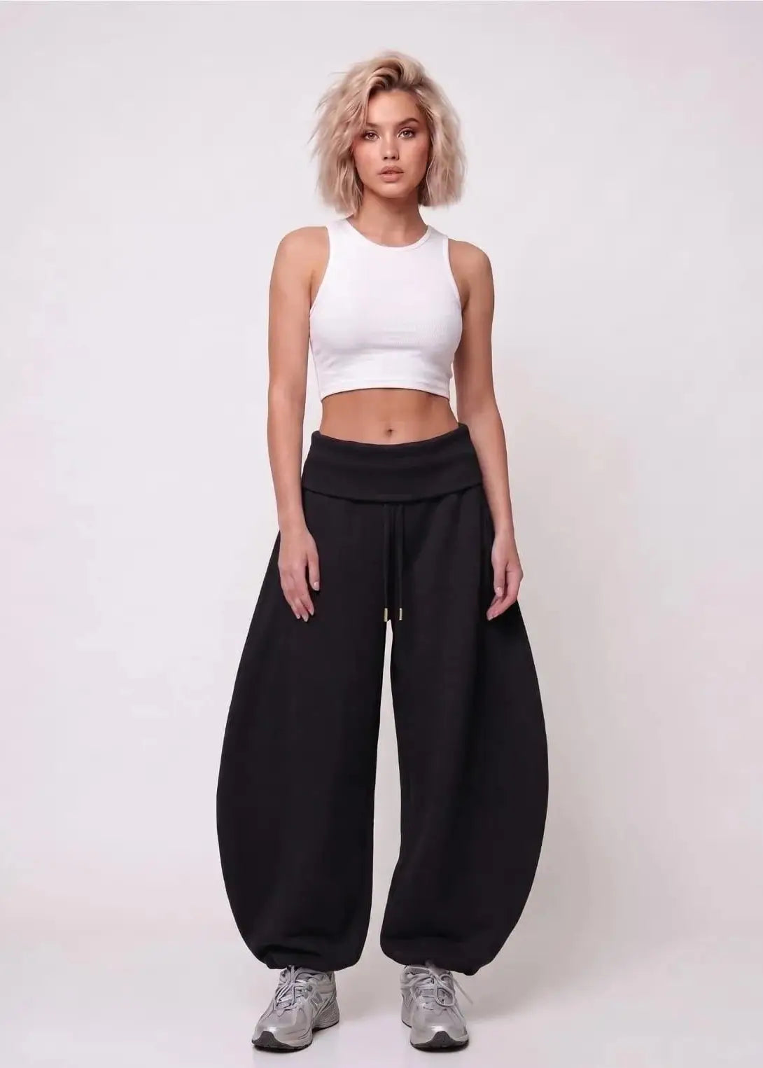 Curled Waist Oversize trouser