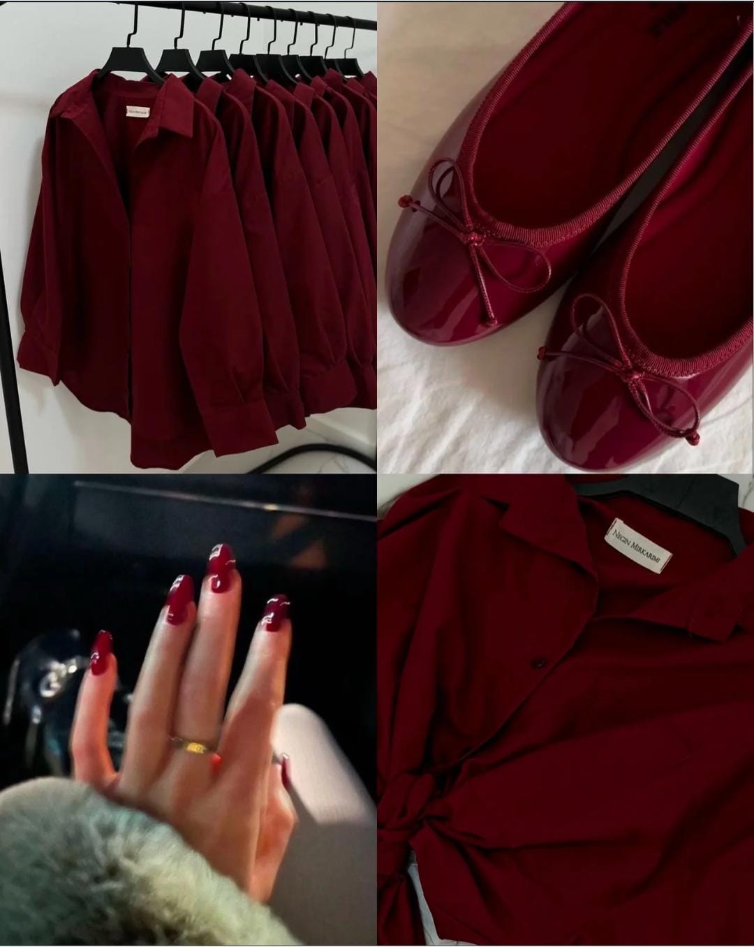 Maroon button down shirt