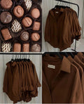 Dark brown button down shirt