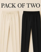 Pack of Two Beige & Black Flapper Trouser
