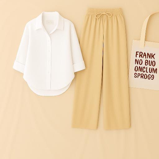 White Shirt & Beige Pant Set