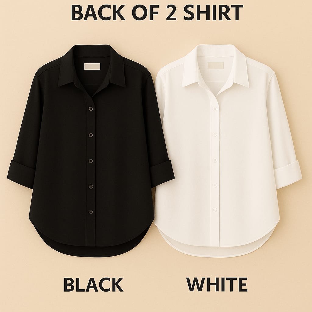 Pack of 2 Premium Casual Shirt Black & White