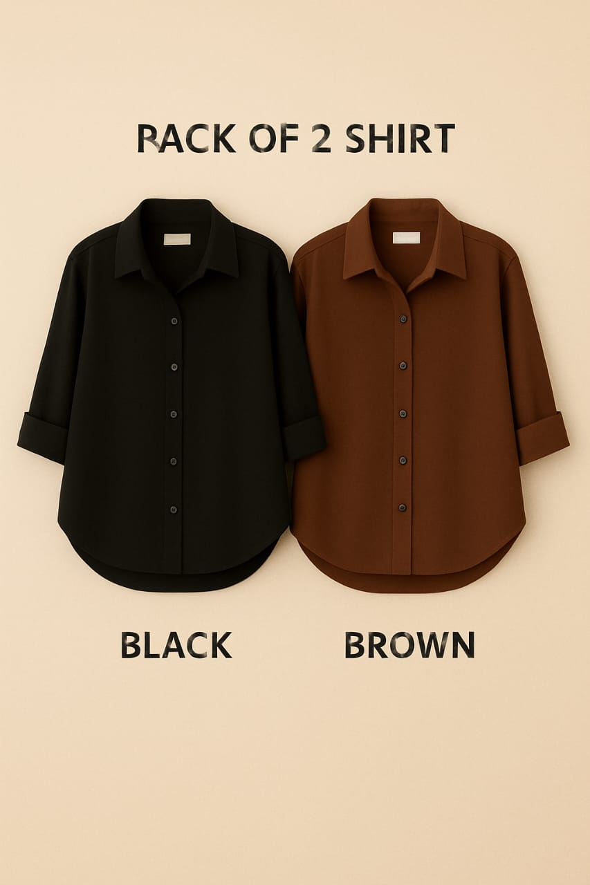 Pack of 2 Premium Casual Shirt Black & Mahron