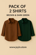 Pack of 2 Premium Casual Shirt Brown & Dark Green