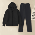 Black Zipper And Navy Blue Trouser set