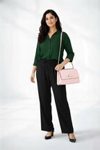 Dark Green Shirt & Black Pant Set