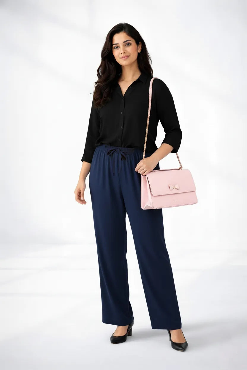 Black Shirt & Navy Pant Set