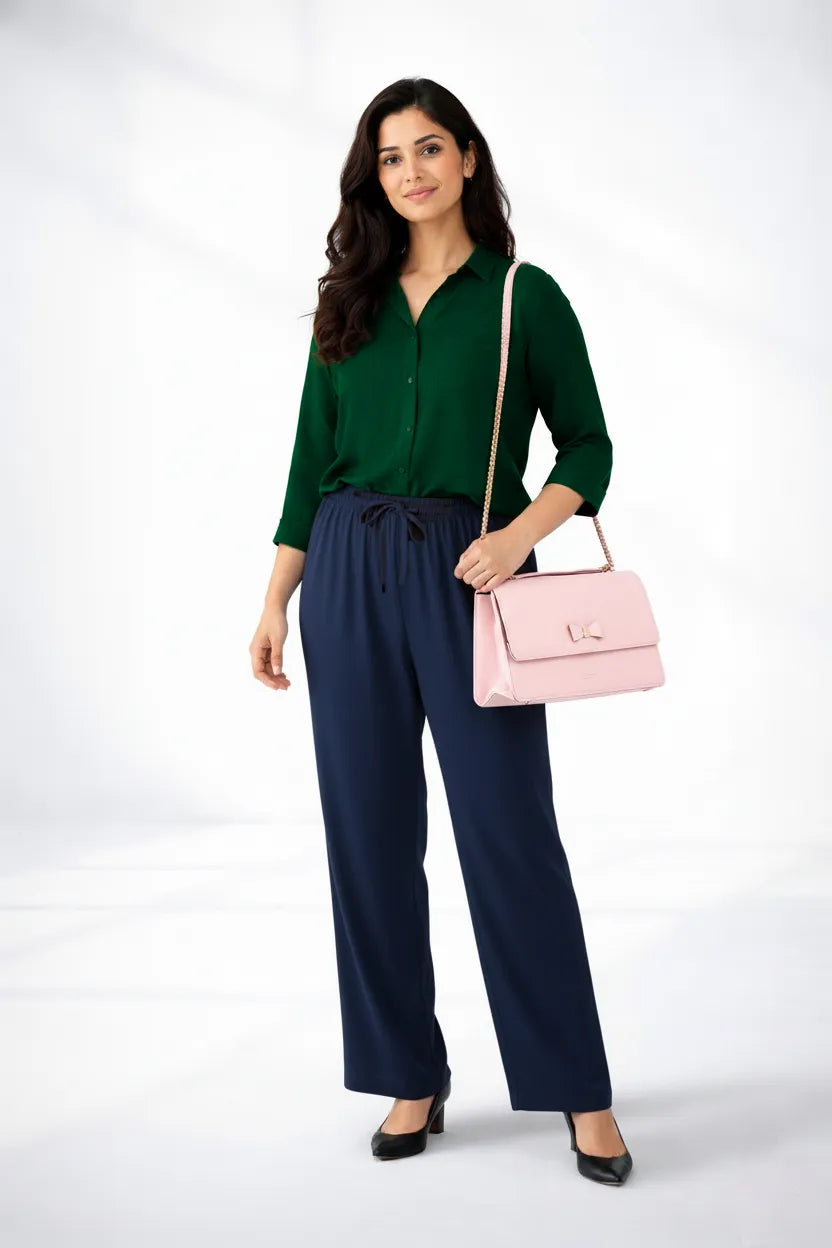 Dark Green Shirt & Navy Pant Set