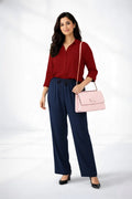 Maroon Shirt & Navy Pant Set