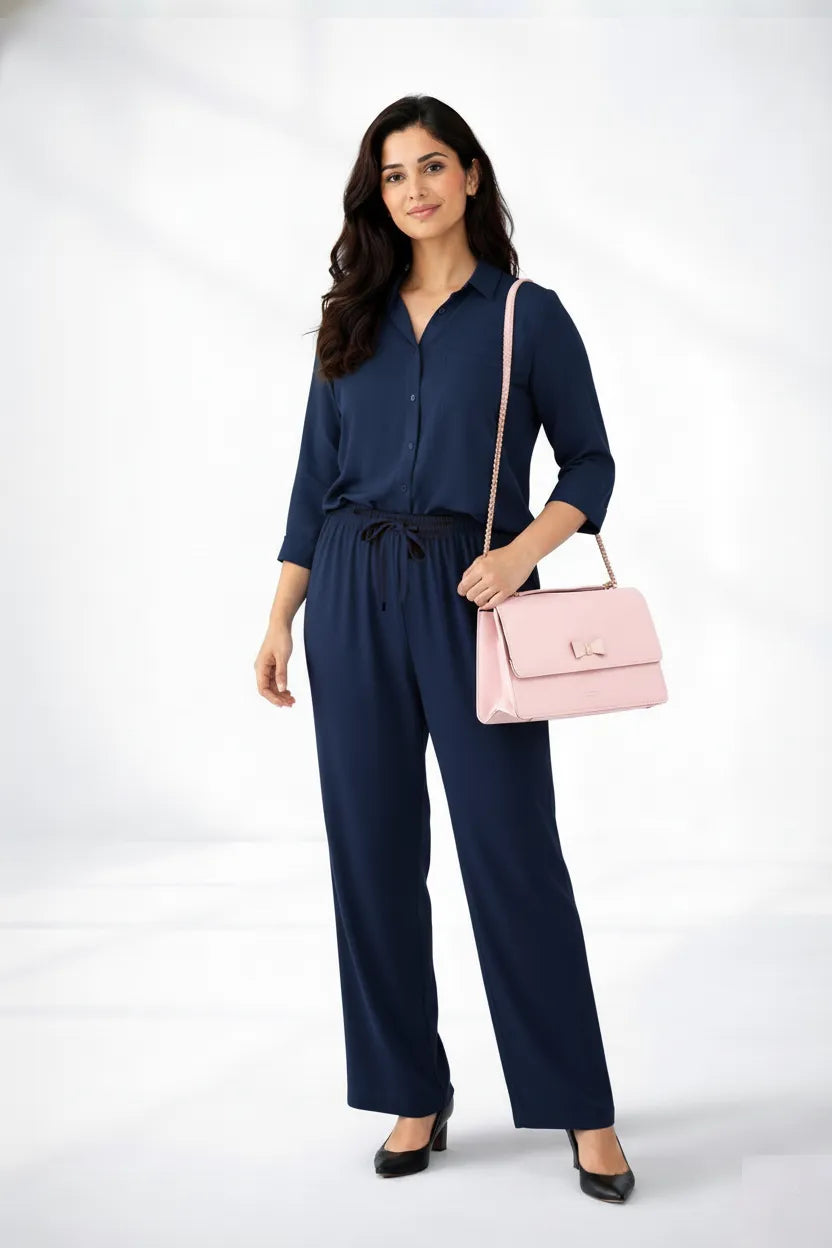 Navy Shirt & Navy Pant Set