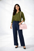Olive Shirt & Navy Pant Set