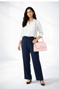 White Shirt & Navy Pant Set