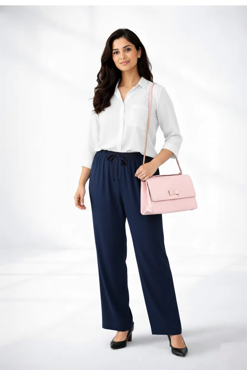 White Shirt & Navy Pant Set