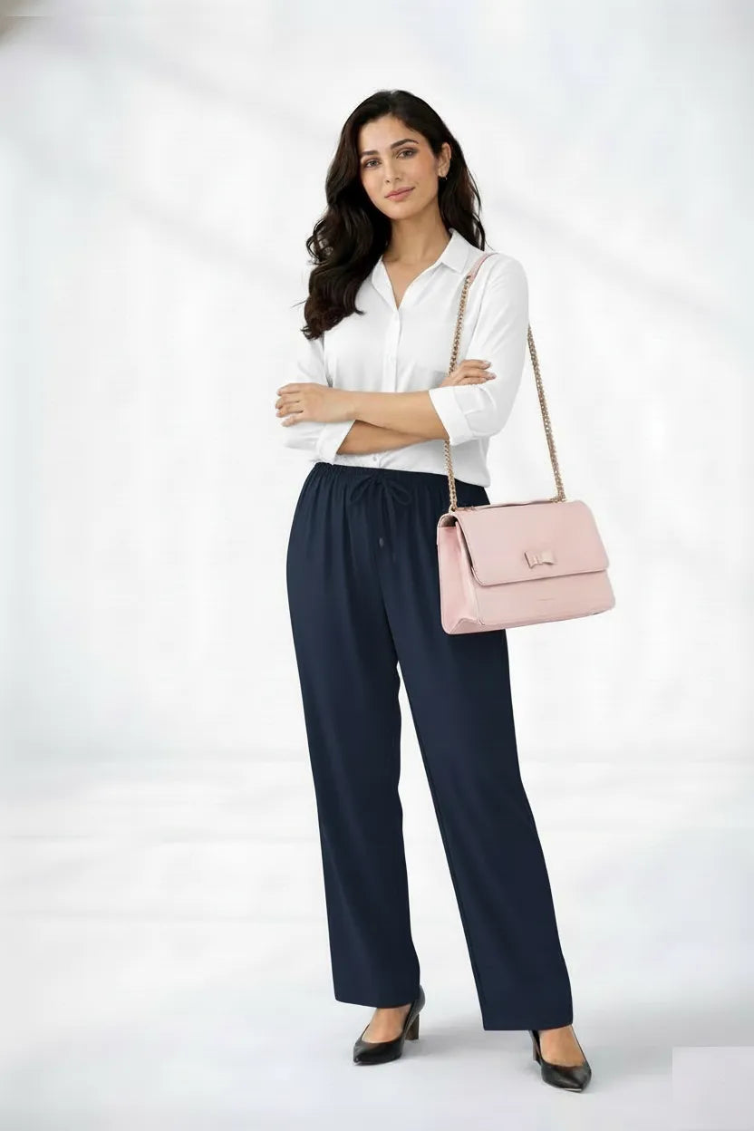 White Shirt & Navy Pant Set