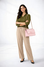 Olive Shirt & Beige Pant Set