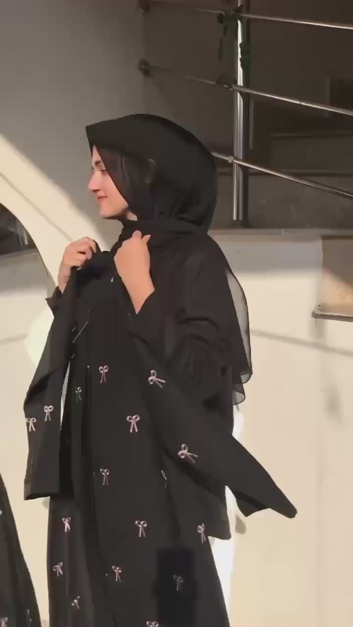 Bow Embroidery Abaya I Timeless Elegance by Joylo