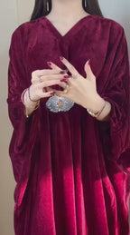 Luxury Velvet Kaftan  Elegant Flowing Evening Wear