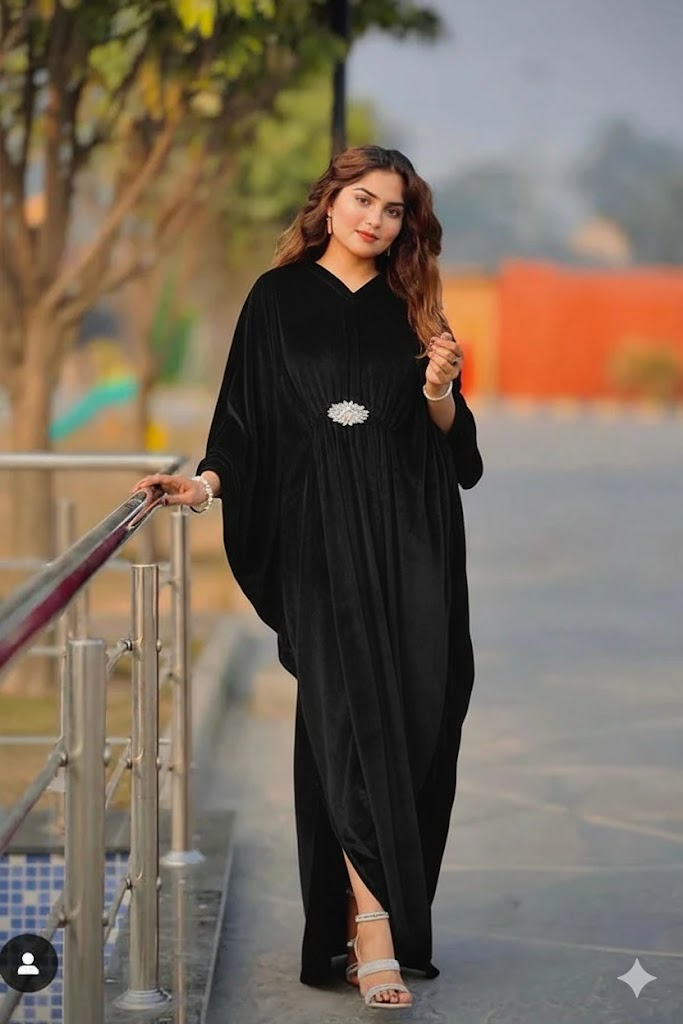 Luxury Velvet Kaftan  Elegant Flowing Evening Wear