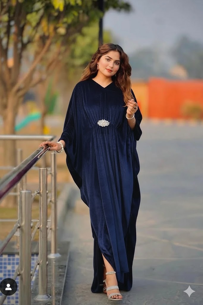 Luxury Velvet Kaftan  Elegant Flowing Evening Wear
