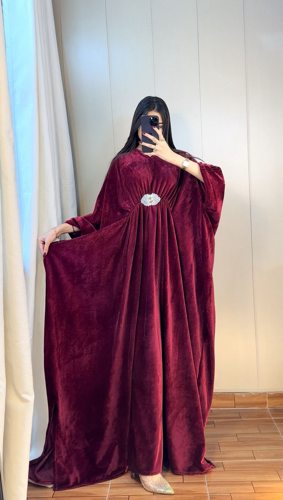 Luxury Velvet Kaftan  Elegant Flowing Evening Wear