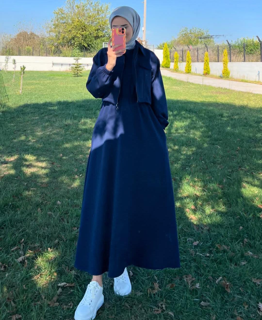 2PC Long Frock With Upper Fleece Jacket