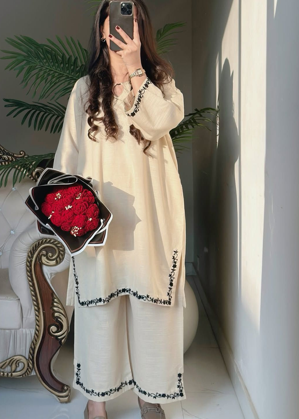 Soft Grace 2pcs Premium Embroidered Outfit