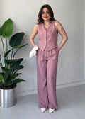 Tailored Vest and Wide Leg Trouser Coord Set Womens Premium 2 Piece Suit